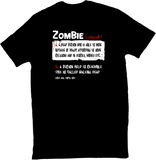 *"ZOMBIE" definition t shirt